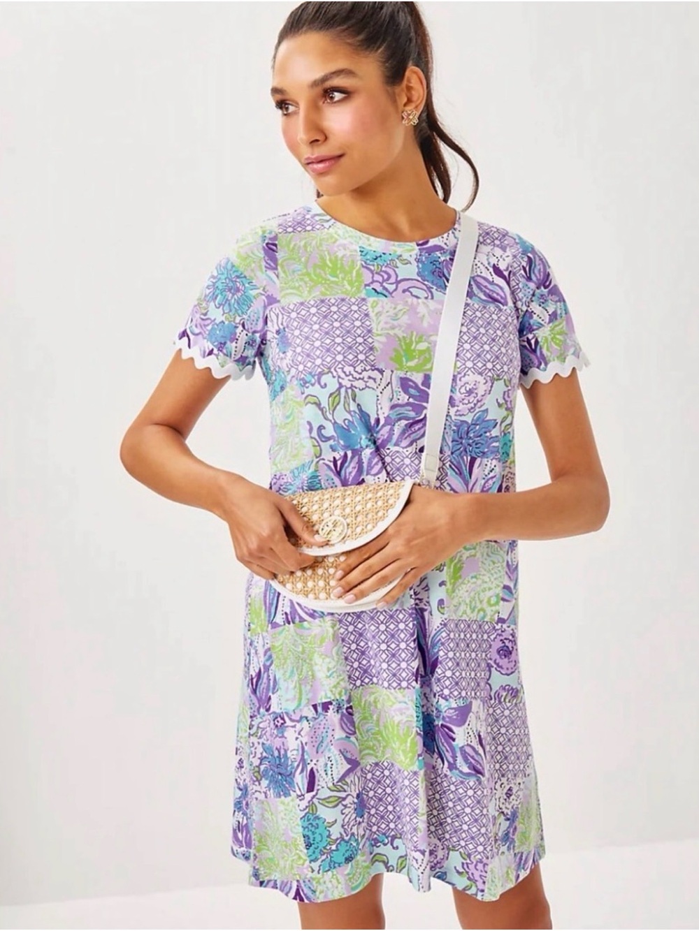 Lilly Pulitzer Cody Lavender, Mint & Teal Patchwork Dress